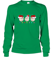Three Baseball Balls Christmas Gift Santa Xmas lights Snow Long Sleeve T-Shirt Long Sleeve T-Shirt - FordPhuMy
