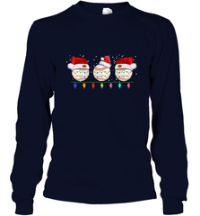 Three Baseball Balls Christmas Gift Santa Xmas lights Snow Long Sleeve T-Shirt Long Sleeve T-Shirt - FordPhuMy