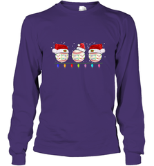 Three Baseball Balls Christmas Gift Santa Xmas lights Snow Long Sleeve T-Shirt Long Sleeve T-Shirt - FordPhuMy