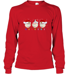 Three Baseball Balls Christmas Gift Santa Xmas lights Snow Long Sleeve T-Shirt Long Sleeve T-Shirt - FordPhuMy