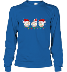 Three Baseball Balls Christmas Gift Santa Xmas lights Snow Long Sleeve T-Shirt Long Sleeve T-Shirt - FordPhuMy