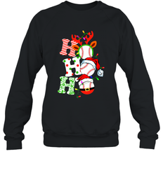 HO HO HO Baseball Santa Hat Christmas Crewneck Sweatshirt