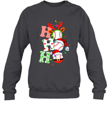 HO HO HO Baseball Santa Hat Christmas Crewneck Sweatshirt Crewneck Sweatshirt - FordPhuMy