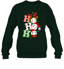 HO HO HO Baseball Santa Hat Christmas Crewneck Sweatshirt Crewneck Sweatshirt - FordPhuMy
