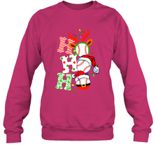 HO HO HO Baseball Santa Hat Christmas Crewneck Sweatshirt Crewneck Sweatshirt - FordPhuMy