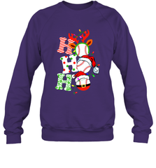 HO HO HO Baseball Santa Hat Christmas Crewneck Sweatshirt Crewneck Sweatshirt - FordPhuMy