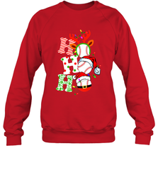 HO HO HO Baseball Santa Hat Christmas Crewneck Sweatshirt Crewneck Sweatshirt - FordPhuMy