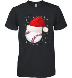 Christmas Stars baseball Ball Santa Hat Funny Sport Xmas Men's Premium T-Shirt