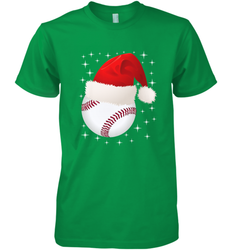 Christmas Stars baseball Ball Santa Hat Funny Sport Xmas Men's Premium T-Shirt