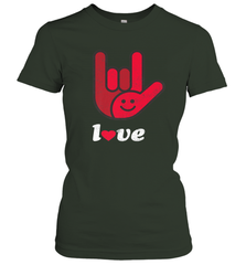 Cute Love Hand Sign Heart Valentines Day Retro Vintage Top Women's T-Shirt Women's T-Shirt - FordPhuMy