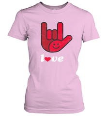 Cute Love Hand Sign Heart Valentines Day Retro Vintage Top Women's T-Shirt Women's T-Shirt - FordPhuMy