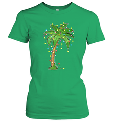Christmas Lights Palm Tree Beach Funny Tropical Xmas Gift Women's T-Shirt Women's T-Shirt - FordPhuMy