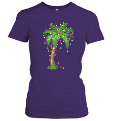 Christmas Lights Palm Tree Beach Funny Tropical Xmas Gift Women's T-Shirt Women's T-Shirt - FordPhuMy