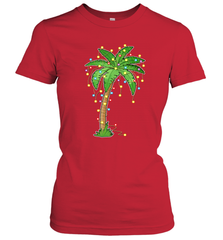 Christmas Lights Palm Tree Beach Funny Tropical Xmas Gift Women's T-Shirt Women's T-Shirt - FordPhuMy