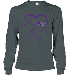 TCU Horned Frogs Football Inside Heart  Team Long Sleeve T-Shirt Long Sleeve T-Shirt - FordPhuMy