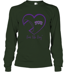 TCU Horned Frogs Football Inside Heart  Team Long Sleeve T-Shirt Long Sleeve T-Shirt - FordPhuMy