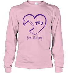 TCU Horned Frogs Football Inside Heart  Team Long Sleeve T-Shirt Long Sleeve T-Shirt - FordPhuMy