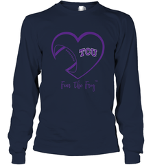 TCU Horned Frogs Football Inside Heart  Team Long Sleeve T-Shirt Long Sleeve T-Shirt - FordPhuMy