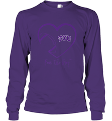 TCU Horned Frogs Football Inside Heart  Team Long Sleeve T-Shirt Long Sleeve T-Shirt - FordPhuMy