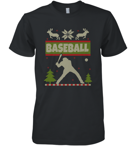 Baseball Ugly Christmas Softball Player Ugly Xmas Present Men's Premium T-Shirt Men's Premium T-Shirt / Black / XS Men's Premium T-Shirt - FordPhuMy