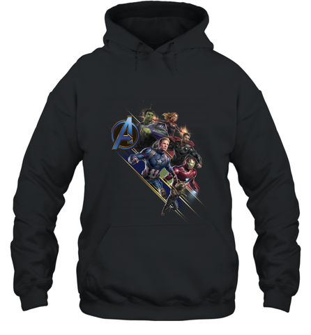 Marvel Avengers Endgame Action Pose Logo Hooded Sweatshirt Hooded Sweatshirt / Black / S Hooded Sweatshirt - FordPhuMy
