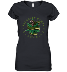 The Green Mamba, Cannabist, Weed Grower Pot Smoker Women's V-Neck T-Shirt