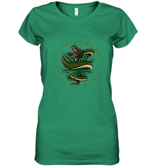 The Green Mamba, Cannabist, Weed Grower Pot Smoker Women's V-Neck T-Shirt Women's V-Neck T-Shirt - FordPhuMy