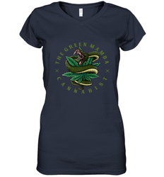 The Green Mamba, Cannabist, Weed Grower Pot Smoker Women's V-Neck T-Shirt