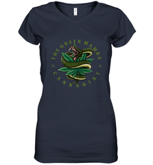 The Green Mamba, Cannabist, Weed Grower Pot Smoker Women's V-Neck T-Shirt Women's V-Neck T-Shirt - FordPhuMy