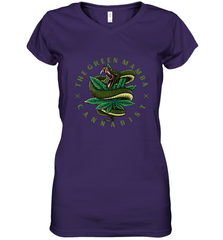 The Green Mamba, Cannabist, Weed Grower Pot Smoker Women's V-Neck T-Shirt Women's V-Neck T-Shirt - FordPhuMy