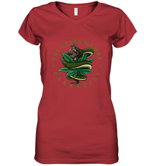 The Green Mamba, Cannabist, Weed Grower Pot Smoker Women's V-Neck T-Shirt Women's V-Neck T-Shirt - FordPhuMy
