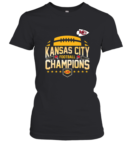 Kansas City Football _ The City Of Champions LIV Women's T-Shirt Women's T-Shirt / Black / S Women's T-Shirt - FordPhuMy