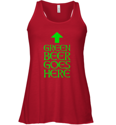 Green Beer Goes Here Funny St. Patrick's Day Women's Racerback Tank