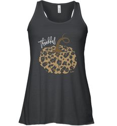 Mens Womens Thankful Pumpkin Fall Leopard Print Women's Racerback Tank