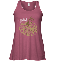 Mens Womens Thankful Pumpkin Fall Leopard Print Women's Racerback Tank Women's Racerback Tank - FordPhuMy