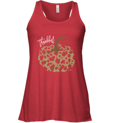 Mens Womens Thankful Pumpkin Fall Leopard Print Women's Racerback Tank
