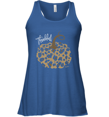 Mens Womens Thankful Pumpkin Fall Leopard Print Women's Racerback Tank Women's Racerback Tank - FordPhuMy