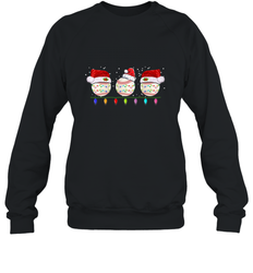 Three Baseball Balls Christmas Gift Santa Xmas lights Snow Crewneck Sweatshirt