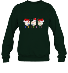 Three Baseball Balls Christmas Gift Santa Xmas lights Snow Crewneck Sweatshirt Crewneck Sweatshirt - FordPhuMy