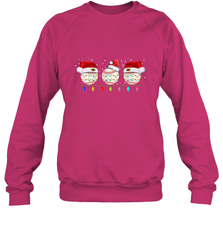 Three Baseball Balls Christmas Gift Santa Xmas lights Snow Crewneck Sweatshirt Crewneck Sweatshirt - FordPhuMy