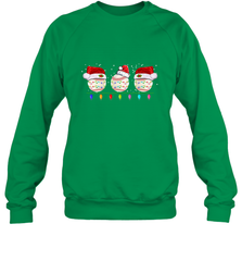 Three Baseball Balls Christmas Gift Santa Xmas lights Snow Crewneck Sweatshirt Crewneck Sweatshirt - FordPhuMy