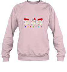 Three Baseball Balls Christmas Gift Santa Xmas lights Snow Crewneck Sweatshirt Crewneck Sweatshirt - FordPhuMy