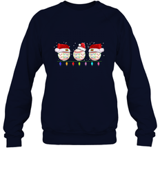 Three Baseball Balls Christmas Gift Santa Xmas lights Snow Crewneck Sweatshirt