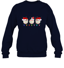 Three Baseball Balls Christmas Gift Santa Xmas lights Snow Crewneck Sweatshirt Crewneck Sweatshirt - FordPhuMy