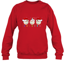 Three Baseball Balls Christmas Gift Santa Xmas lights Snow Crewneck Sweatshirt Crewneck Sweatshirt - FordPhuMy