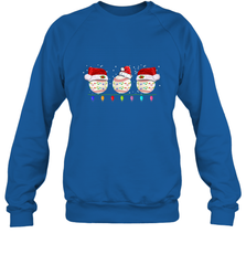 Three Baseball Balls Christmas Gift Santa Xmas lights Snow Crewneck Sweatshirt Crewneck Sweatshirt - FordPhuMy