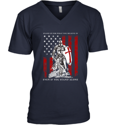 Knight Templar American Flag Men's V-Neck