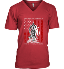 Knight Templar American Flag Men's V-Neck Men's V-Neck - FordPhuMy