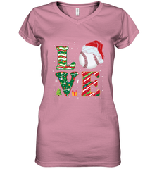 Funny Kid Boys Love Baseball Christmas Ball Santa Hat Gift Women's V-Neck T-Shirt Women's V-Neck T-Shirt - FordPhuMy