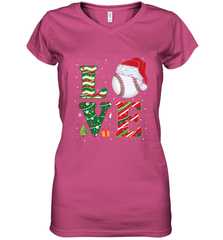 Funny Kid Boys Love Baseball Christmas Ball Santa Hat Gift Women's V-Neck T-Shirt Women's V-Neck T-Shirt - FordPhuMy